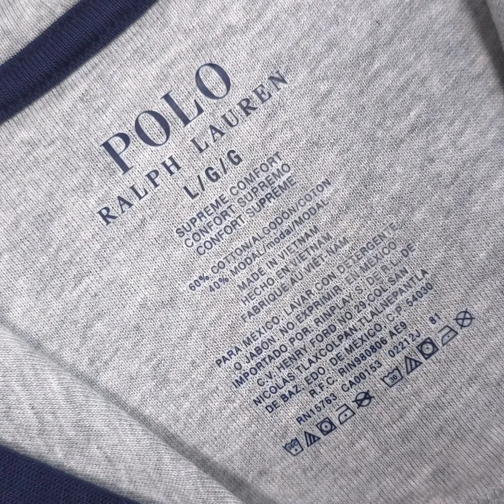 POLO RALPH LAUREN New LARGE Supreme Comfort Hoodie Mens Cotton Blend Navy Lounge